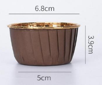 Papilotki ryflowane z ko�nierzem (50 szt.) z�oto - br�zowe  - Sprinkle IT