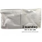Serwetki papierowe bia�e 40 x 40 cm, dwuwarstwowe, komplet (250 s...