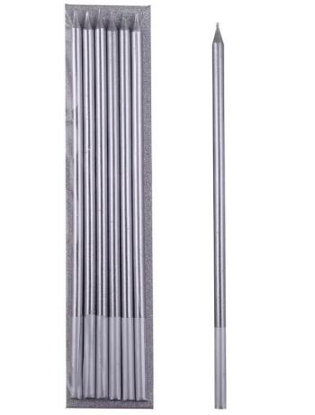 �wieczki srebrne 14 cm (6 szt.) - Sprinkle IT!