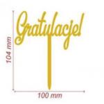 Topper z�oty Gratulacje!  (11 x 4 cm) - Topper ART