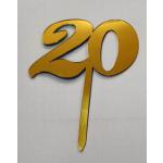 Topper cyfra 20, z�oty - Topper ART