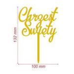 Topper napis Chrzest �wi�ty, z�oty - Topper ART