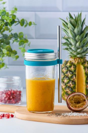 Soik (poj. 0,5 l) z akcesoriami do smoothies - Kilner