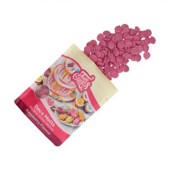 Pastylki czekoladowe czerwone Deco Melts o smaku malinowym (250 g) - FunCakes