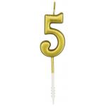 �wieczka na tort „5” z�ota (4,5cm)  - CL