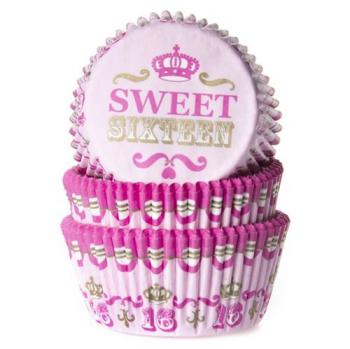 Papilotki do muffin�w Sweet Sixteen (50 szt. w opakowaniu) - House of Marie 