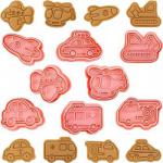 Foremki do wycinania ciasteczek ze stemplem zestaw, pojazdy wz.1 ...