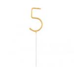 �wieczka na tort „5” zimne ognie, z�ota  - Godan
