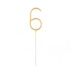 �wieczka na tort „6” zimne ognie, z�ota  - Godan