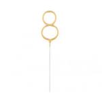 �wieczka na tort „8” zimne ognie, z�ota  - Godan