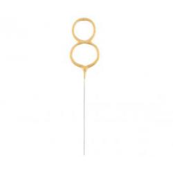 �wieczka na tort „8” zimne ognie, z�ota  - ...