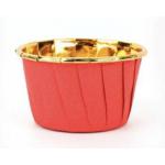 Papilotki ryflowane z ko�nierzem (50 szt.) z�oto - czerwone  - Sp...