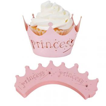 Ozdoby, owijki do muffinek princess, rowe (10 szt.) - CS