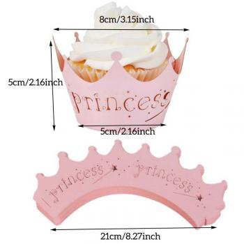 Ozdoby, owijki do muffinek princess, rowe (10 szt.) - CS