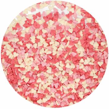 Posypka cukrowa mini serca mix (60 g) - Mini Hearts Pink-White-Red - FunCakes