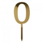 Topper akrylowy cyfra 0, z�oty - Topper ART