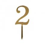 Topper akrylowy cyfra 2, z�oty - Topper ART