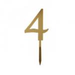 Topper akrylowy cyfra 4, z�oty - Topper ART