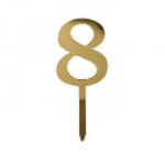 Topper akrylowy cyfra 8, z�oty - Topper ART