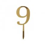 Topper akrylowy cyfra 9, z�oty - Topper ART