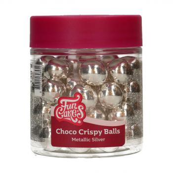 Posypka czekoladowe kule, srebrne (130 g) - Choco Crispy Balls - FunCakes