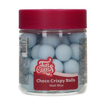 Posypka czekoladowe kule, matowe bkitne (130 g) - Choco Crispy Balls - FunCakes