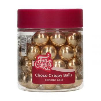 Posypka czekoladowe kule, b�yszcz�ce z�ote (130 g) - Choco Crispy Balls - FunCakes