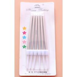 �wieczki r�owe z�oto 12 cm (6 szt.) w uchwytach, blist...