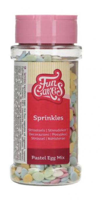 Posypka cukrowa,  pastelowe jajeczka (60 g) - FunCakes 