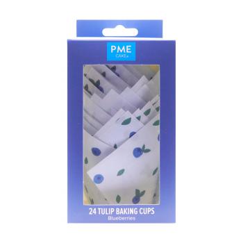 Papilotki tulipanowe do muffinek bia�e w bor�wki (24 sztuki) - PME 