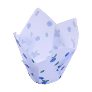 Papilotki tulipanowe do muffinek bia�e w bor�wki (24 sztuki) - PME 