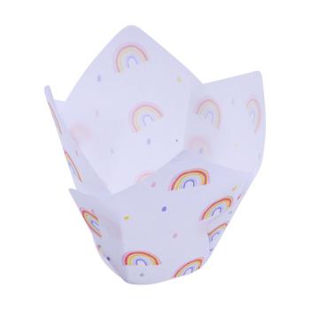 Papilotki tulipanowe do muffinek z motywem t�czy (24 sztuki) - PME 