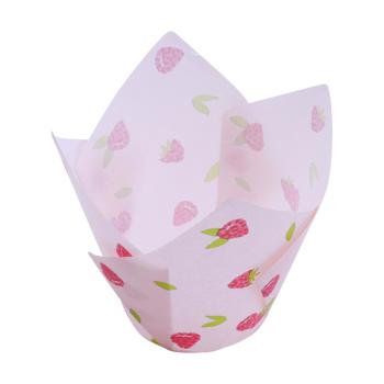 Papilotki tulipanowe do muffinek bia�e w maliny (24 sztuki) - PME 