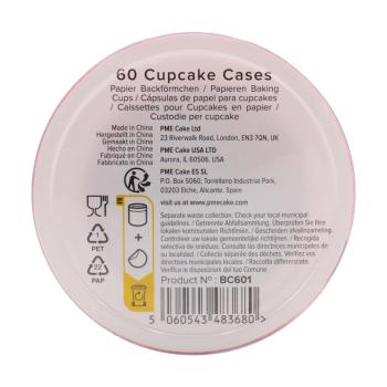 Papilotki do pieczenia babeczek (60 sztuk), r�owe - PME 