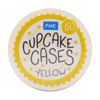 Papilotki do pieczenia babeczek (60 sztuk), ��te - PME 