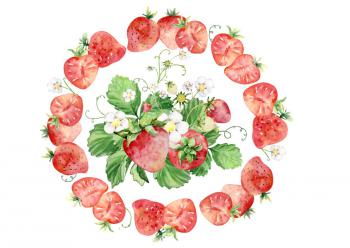 Op�atek jadalny na tort Truskawki 2 A4 - AleDobre