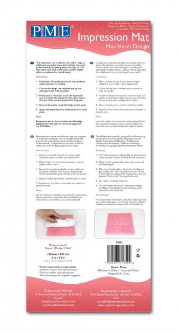 Mata strukturalna do masy cukrowej, serduszka (15 x 30,5 cm) - PME 