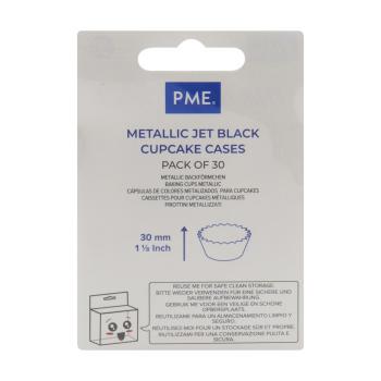 Papilotki do babeczek metaliczne czarne (30 sztuk) - PME 