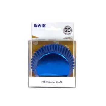 Papilotki do babeczek metaliczne niebieskie (30 sztuk) - PME 