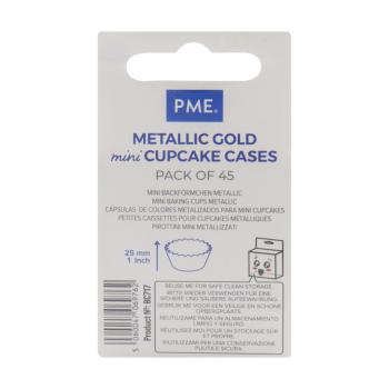 Papilotki mini do babeczek metaliczne z�ote (45 sztuk) - PME 