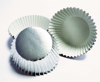 Papilotki mini do babeczek metaliczne srebrne (45 sztuk) - PME 