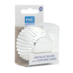 Papilotki mini do babeczek metaliczne srebrne (45 sztuk...