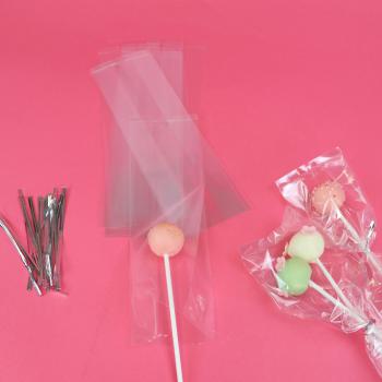 Torebki ze srebrnymi wst��kami do lizak�w i cake pops�w  (25 sztuk) - PME