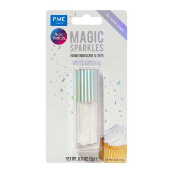 Brokat jadalny opalizuj�cy (3 g) bia�y - Magic Sparkles - PME 