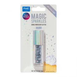 Brokat jadalny opalizuj�cy (3 g) srebrny - Magic Sparkl...