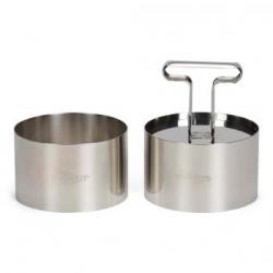 Stalowe obr�cze  z popychaczem do ciast i deser�w 2 szt...