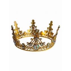 Ozdoba na tort korona du�a, z�ota z opalizuj�cymi krysz...