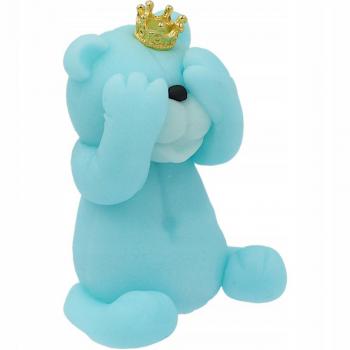 Figurka cukrowa mi� z koron�, niebieski - Magmart