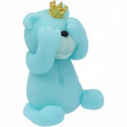 Figurka cukrowa mi� z koron�, niebieski - Magmart