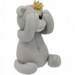 Figurka cukrowa mi� z koron�, szary - Magmart